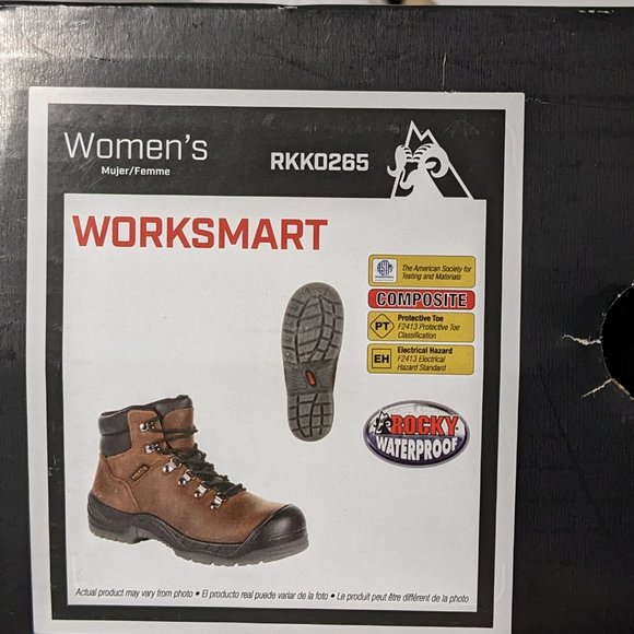 Rocky Worksmart Composite Toe Work Boots, Brown, Women's 7.5 M - Picture 8 of 8